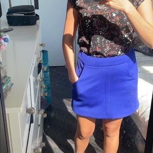 Zara blue mini skirt